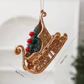 Addobbo a slitta di Natale dorata con mini albero per decorazione natalizia - singolo sacchetto OPP / 金色-雪橇车