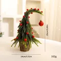 Mini-Weihnachtsbaum im Grinch-Stil mit roten Beeren und glitzernder roter Kugel Dekoration - Krummer Weihnachtsbaum / Roter Gebogener Gipfel 25cm
