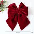 Grand nœud en velours rouge vin pour sapin de Noël, décoration festive en 30x25cm. - M / Bordeaux