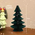 Donkergroene kerstboom van honingraatpapier, 20cm tafeldecoratie voor de feestdagen - Decorative Figurines / 20cm / Groen