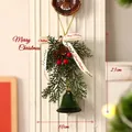 Elegant Christmas hanging ornament with green bell and pine branches, size 23x10cm - Green Bell Pine Branch Ornament