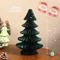 30cm donkergroene honingraat papieren kerstboom voor feestelijke tafeldecoratie - Decorative Figurines / 30cm / Groen