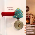 Zachte pluche kerstboom deurkrukhoes beschermer in feestelijke rode en groene kleuren - Kerstboom Deurklink Cover / 1 Stuk