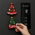 Lindos imanes de resina para nevera con forma de árbol de Navidad rojo y verde festivos - Juego de Árbol Rojo y Verde
