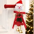 Schattige Kerstman pluche deurklink hanger met rode boom en bellen - Kerstman Cover & Boom Ornament