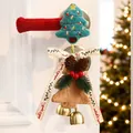 Schattige pluche kerstboom deurhanger met gouden bellen en feestelijk kerstlint - Boom Deur Cover & Boom Ornament