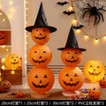 Stackable Halloween pumpkin paper lantern columns with witch hats for festive party decoration - Lantern Table Ornaments Set A (2 Groups)