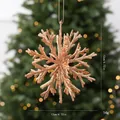 Fiocco di neve 3D glitter oro rosa per albero di Natale, decoro festivo da 12 cm - singolo sacchetto OPP / Oro-Fiocco di neve