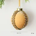 Luxury champagne velvet Christmas ball ornament with sparkling rhinestones, 8cm diameter - Fantasy Diamond Chain Style / 8cm / Gold