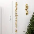 1,9 m goldene Weihnachtskugel-Girlande mit glänzenden und matten Kugeln - Kombination Verschiedener Kugelgrößen / Gold
