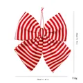 Grand nœud de Noël à rayures rouges et blanches, décoration festive suspendue 40x30cm - S / Rayé rouge et blanc