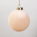 Elegant light peach velvet wrapped Christmas ball ornament for festive tree decoration - 6cm / Light Pink