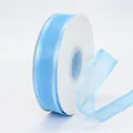 2.5 cm breites hellblaues Organzaband auf Rolle für DIY-Bastelarbeiten und Floristik - 2,5 CM Breit / Wasserblau