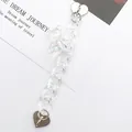 DIY iridescent bear acrylic chain phone strap with metal heart-shaped lobster clasps. - K2398 / AB Bear Chain (Heart Clasp)