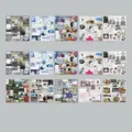 Hojas de pegatinas de collage DIY vintage con lindos patrones de gatos y perros - Espacio para Cosas Varias / Paquete de 20