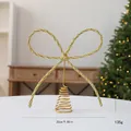 Élégant nœud de sapin de Noël en strass dorés, 23x26cm, décoration de fête créative - Style Noeud / 23x26cm / Or