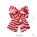 Große rot-weiße gestreifte Weihnachtsschleife mit Schaumstofffüllung, 40x55cm Größe - 40x55cm / Drei-Ohr Rot-Weiß Kariert