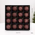 16-piece set of antique-style burgundy Christmas balls in a black gift box, 24cm size - 6cm / 16 Pcs/Pack / Antique Wine Red