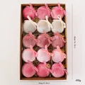 Set di palline di Natale in velluto rosa con dimensioni e peso per decorazioni natalizie - 8cm 15 Pezzi/Scatola / Rosa (con fiocchi)