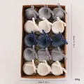 Set of 15 velvet-wrapped Christmas balls in a box, 8cm diameter decorations - 8cm 15 Pieces/Box / Gray (With Bows)