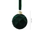 Velvet dark green Christmas ornament ball with geometric star pattern, 6cm diameter - Polygonal Snowflake Ball (ZH-25SDQ17) / 6cm 1 Piece / Dark Green