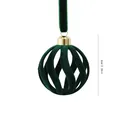 Elegant 6cm dark green flocked velvet Christmas ball ornament with swirl hollow design - Hollow Spiral Style (ZH-25SDQ17) / 6cm 1 Piece / Dark Green