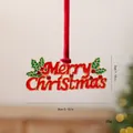 Red enamel Merry Christmas alloy pendant ornament with dimensions for Christmas tree - Merry Christmas Plate (Style H)
