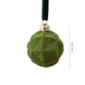 Green velvet flocked geometric Christmas ball ornament with 6cm diameter size mark - Polygonal Snowflake Ball (ZH-25SDQ17) / 6cm 1 Piece / Army Green
