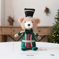 Poupée ours en peluche de Noël en tenue verte, taille 23x10cm, poids de 192g Décor - Ours à Haut-de-forme (23cm) / Pièce Unique / Vert
