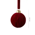 6cm red flocked velvet Christmas ball ornament for holiday tree decoration - Diamond Pattern Style (ZH-25SDQ17) / 6cm 1 Piece / Burgundy