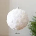 Weißer Weihnachtsball mit Rosenmuster, 10 cm Schaumstoff-Hängedekoration für den Baum. - 10cm / Weiße Rose