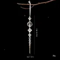 Transparent faceted acrylic icicle ornament for Christmas tree decor, 22cm length - Single OPP Bag / White Crystal Silver Bead 22cm
