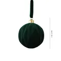 Dark green velvet flocked Christmas ornament ball, 6cm diameter, with gold cap and green ribbon - Diamond Pattern Style (ZH-25SDQ17) / 6cm / Dark Green