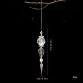 Transparent acrylic Christmas ornament hanging decoration with dimensions 19cm by 4cm - Single OPP Bag / White Mixed Crystal Pearl 19cm