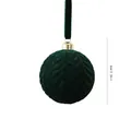 Dark green flocked Christmas ball ornament with 2.36 inch diameter size marking - Leaf Texture Style (ZH-25SDQ17) / 6cm / Dark Green