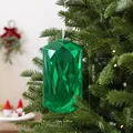 Facettierter grüner transparenter Acryl Edelstein Anhänger für Weihnachtsbaum - Langer Achteckiger Diamant-Stil (08PCGJ01) / 10*18cm / Grün