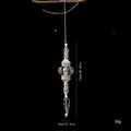 Clear acrylic Christmas tree ornament pendant in vintage spindle shape, 16cm x 4cm - Single OPP Bag / European Mixed Crystal Pearl 16cm
