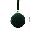 Elegant dark green 6cm flocked velvet Christmas tree ball ornament with wavy texture design - Water Ripple Style (ZH-25SDQ17) / 6cm / Dark Green