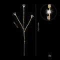Branche de gemmes en acrylique dorée pour décoration de Noël DIY 34cm - Branche de Strass Goutte d'Eau à Trois Branches / 31cm / Or clair