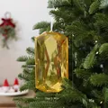 Gelber durchscheinender Weihnachtsbaumanhänger aus Acryl-Edelstein, 18 cm hoch - Langer Achteckiger Diamant-Stil (08PCGJ01) / 10*18cm / Gold