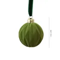 Premium 6cm olive green flocked Christmas ornament ball with diamond pattern and velvet ribbon - Diamond Pattern Style (ZH-25SDQ17) / 6cm / Army Green