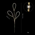 Ornement de branche de Noël en gemmes dorées, tige florale DIY de 38cm - Corde de Strass à Triple Nœud / 37cm / Or clair