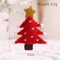 Pendentif sapin de Noël artisanal en feutre de laine rouge avec flocons et étoile - Noël arbre / Sapin de Noël rouge
