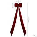 Gran lazo decorativo de Navidad en terciopelo rojo con cintas de 150 cm y medidas - 150cm / Burdeos