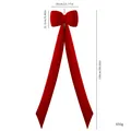 Gran lazo de Navidad de terciopelo rojo de 150 cm para decoración del hogar y fiestas - 150cm / Rojo Verdadero