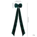 Elegante lazo de terciopelo verde oscuro de 150 cm para Navidad con dimensiones totales - 150cm / Verde Oscuro