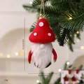 Handmade wool felt Christmas gnome ornament with red mushroom hat and white beard - Bag Packaging / Mushroom Gnome Style B