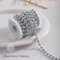 8mm zilveren kralenketting voor kerstboom DIY decoratie, 5m lengte - 8mm x 5m / Zilver