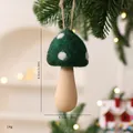 Handmade wool felt mushroom Christmas tree hanging ornament in green with white spots 14g - Bag Packaging / Green Mushroom