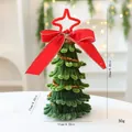 Handmade green pipe cleaner Christmas tree with a red bow for festive decoration - 23x11cm